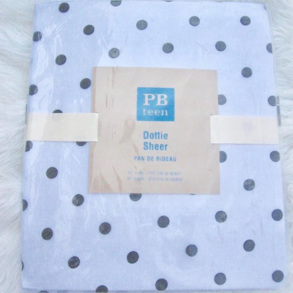 New Pottery Barn Teen GREEN 84 L Dottie Sheer Panel Curtain kids 44x84 polka dot